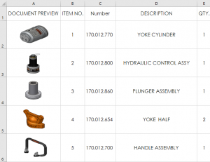 将SolidWorks物料清单导出到Excel时可带缩略图了