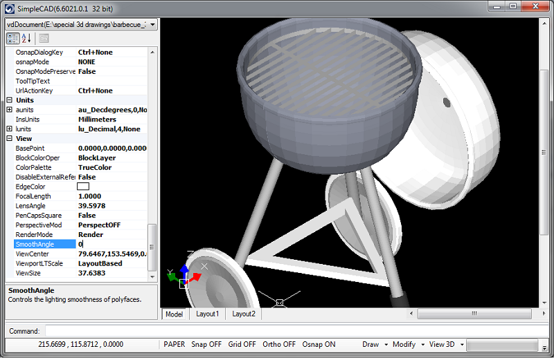 The original file in Render with SmoothAgle 0