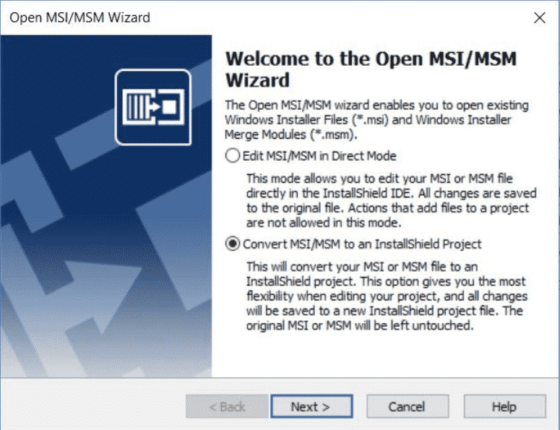 Convert MSI/MSM to an InstallShield Project