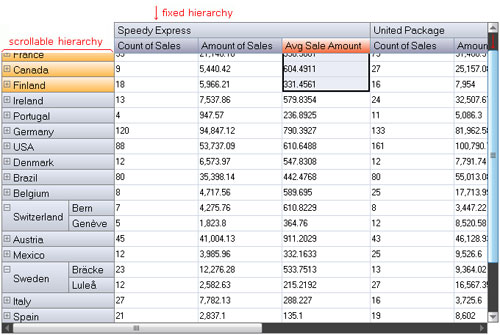 WinForms Grid - Fixed Columns Header