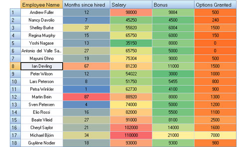 WinForms Hierarchical Grid - Conditional Formatting