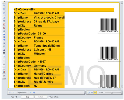 Stimulsoft Reports.Wpf，报表检测器，数据源，订单，修复报表