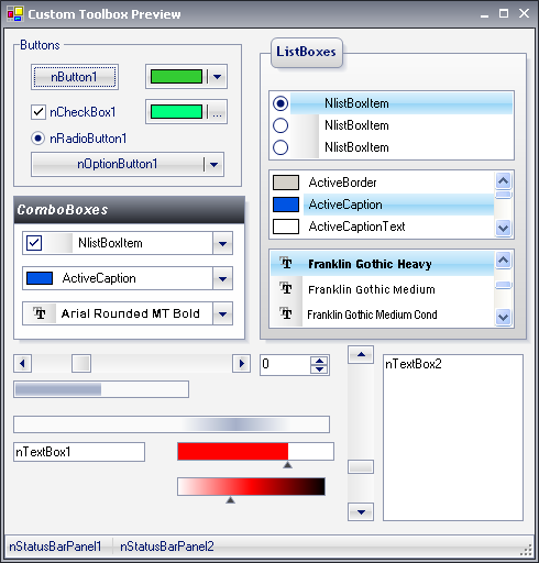 Nevron User Interface for .NET自定义工具箱