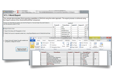 Microsoft,Word,Infragistics,Windows Forms